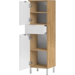 Germania Badschrank Mauresa 8532 Weiß-Eiche 120 Cm X 34 Cm 12 Germania Badschrank Mauresa 8532 Weiß-Eiche 120 Cm X 34 Cm -Badezimmergeschäft 005949853232 11029600 S 03