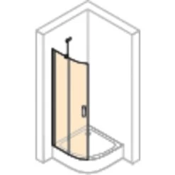 Hüppe 1/4 Kreis Schwingtür Design Pure 2-flg. BxH 80 X 190 Cm R 55 Cm Silber HG -Badezimmergeschäft 01351 2438 HPUV18P17MBC 20 2