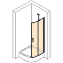 Hüppe 1/4 Kreis Schwingtür Design Pure 2-flg. BxH 80 X 190 Cm R 55 Cm Silber HG -Badezimmergeschäft 01351 2438 HPUV28P17MBC 21 1