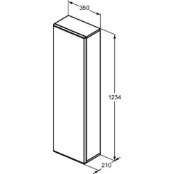 Ideal Standard Halbhochschrank Adapto 123,4 Cm Mit 1 Softclose Tür Weiß -Badezimmergeschäft 014140459323 T4306WG VM 03