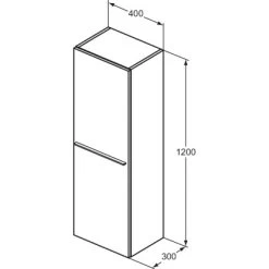 Ideal Standard Halbhochschrank I.life A 40 Cm Breit Weiß 120 Cm Hoch -Badezimmergeschäft 014140502098 T5261DU VM 03
