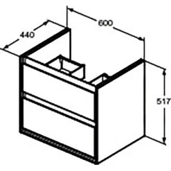 Ideal Standard Waschtisch-Unterschrank Connect Air 60 Cm 2 Auszüge Pinie-Braun -Badezimmergeschäft 017830519126 E0818UK VM 03
