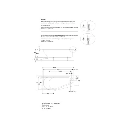 Geberit Raumsparwanne Renova 160 Cm Weiß Rechts 6 Geberit Raumsparwanne Renova 160 Cm Weiß Rechts – Bild 4