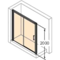Hüppe Gleittür EasyEntry 1-tlg. Fest. Segment BxH: 180 Cm X 200 Cm L Silber Matt -Badezimmergeschäft 05854 2438 HPUV1C253NUD 20 9