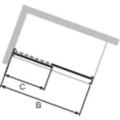 Hüppe Gleittür EasyEntry 1-tlg. Fest. Segment BxH: 115 Cm X 200 Cm L Silber Matt -Badezimmergeschäft 05854 2438 HPUV2C253NUD 21 3