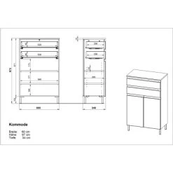 Germania Badkommode Torrance 4332 Weiß-Eiche 97 Cm X 60 Cm 12 Germania Badkommode Torrance 4332 Weiß-Eiche 97 Cm X 60 Cm -Badezimmergeschäft 05949433212 11029600 VM 01