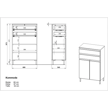 Germania Badkommode Torrance 4332 Weiß-Eiche 97 Cm X 60 Cm 6 Germania Badkommode Torrance 4332 Weiß-Eiche 97 Cm X 60 Cm – Bild 4