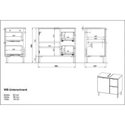Germania Waschbeckenunterschrank Mauresa 8529 Weiß 56 Cm X 60 Cm 10 Germania Waschbeckenunterschrank Mauresa 8529 Weiß 56 Cm X 60 Cm -Badezimmergeschäft 05949852945 11029600 VM 01