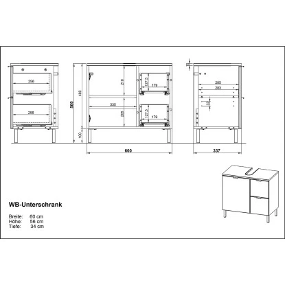 Germania Waschbeckenunterschrank Mauresa 8529 Weiß 56 Cm X 60 Cm 6 Germania Waschbeckenunterschrank Mauresa 8529 Weiß 56 Cm X 60 Cm – Bild 4