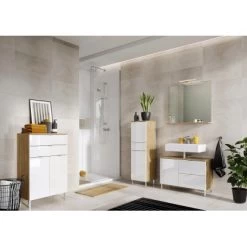 Germania Badkommode Mauresa 8531 Weiß-Eiche 97 Cm X 60 Cm -Badezimmergeschäft 05949853119 11029600 AB 03