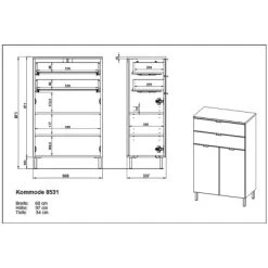 Germania Badkommode Mauresa 8531 Weiß-Eiche 97 Cm X 60 Cm -Badezimmergeschäft 05949853119 11029600 VM 01