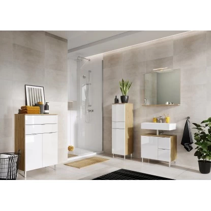 Germania Badschrank Mauresa 8532 Weiß-Eiche 120 Cm X 34 Cm 10 Germania Badschrank Mauresa 8532 Weiß-Eiche 120 Cm X 34 Cm – Bild 8