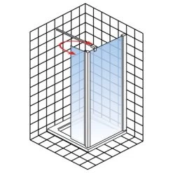 Schulte Walk-In Dusche Toura 80 X 200 Cm Mit Beweglichem Element 40 Cm -Badezimmergeschäft 060991060762 2053 060762 5