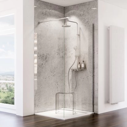 Schulte ExpressPlus Duschrückwand Decodesign Hochglanz 100x255cm Stein Grau-Hell 3 Schulte ExpressPlus Duschrückwand Decodesign Hochglanz 100x255cm Stein Grau-Hell