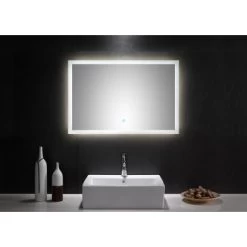 LED-Lichtspiegel 90x60 Cm Neutralweiß Mit Touch Bedienung -Badezimmergeschäft 0 cm mit touch bedienung 2 1