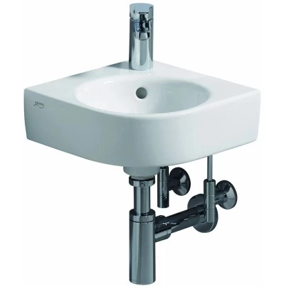 Geberit Eck-Handwaschbecken Renova Compact 45 Cm WeißHl Und ÜL 4 Geberit Eck-Handwaschbecken Renova Compact 45 Cm WeißHl Und ÜL – Bild 2