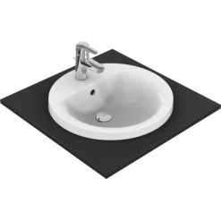 Ideal Standard Einbauwaschtisch Connect Ø 48 Cm 1 Hahnloch Mit Überlauf Weiß -Badezimmergeschäft 188481 3049 3