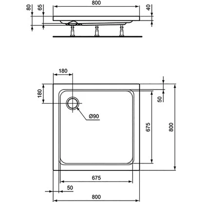 Ideal Standard Duschwanne Hotline 800 Mm X 800 Mm Weiß 5 Ideal Standard Duschwanne Hotline 800 Mm X 800 Mm Weiß – Bild 3