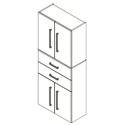 Fackelmann Hochschrank 70,5 Cm Lugano Weiß 4 Fackelmann Hochschrank 70,5 Cm Lugano Weiß – Bild 2
