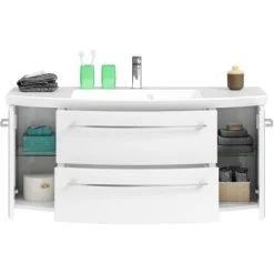 Pelipal Waschbeckenunterschrank 119 Cm Quantum 1 Weiß Hochglanz -Badezimmergeschäft 2458156 2467 3