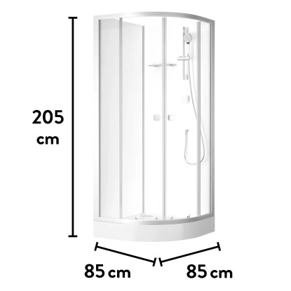 Baliv Komplettdusche DUK-85.100KR 85 Cm X 85 Cm Silber Matt 13 Baliv Komplettdusche DUK-85.100KR 85 Cm X 85 Cm Silber Matt – Bild 11