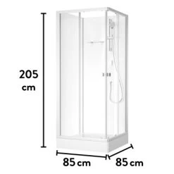 Baliv Komplettdusche DUK-85.110KE 85 Cm X 85 Cm Silber Matt -Badezimmergeschäft 250312110935 VM01 190221 L