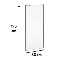 Baliv Seitenwand Für Duschkabine DUK-80.60W 80 Cm X 195 Cm Chrom -Badezimmergeschäft 250312111062 VM01 190221 L