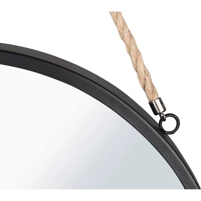 Mirrors & More Dekospiegel Nina Metallrahmen Schwarz Mit Seil Ø 40 Cm 7 Mirrors & More Dekospiegel Nina Metallrahmen Schwarz Mit Seil Ø 40 Cm – Bild 5