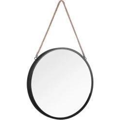 Mirrors & More Dekospiegel Nina Metallrahmen Schwarz Mit Seil Ø 40 Cm 18 Mirrors & More Dekospiegel Nina Metallrahmen Schwarz Mit Seil Ø 40 Cm -Badezimmergeschäft 251820301969 11006800 1 5