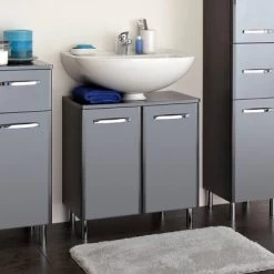 Pelipal Waschbeckenunterschrank 60 Cm Velo Anthrazit Hochglanz
