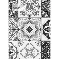 Hüppe Wandverkleidung EasyStyle BxH 100 Cm X 225 Cm Barcelona Tiles Weiß-Schwarz -Badezimmergeschäft 2 2438 HPDE1ES010143CRW1 4