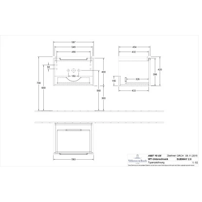 Villeroy & Boch Waschbeckenunterschrank 58,7 Cm Subway 2.0 A687 Glossy Grey 4 Villeroy & Boch Waschbeckenunterschrank 58,7 Cm Subway 2.0 A687 Glossy Grey – Bild 2
