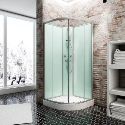 Schulte Komplettduschkabine Kreta II Alu-Natur Hellgrün 89x89x202 Cm 3 Schulte Komplettduschkabine Kreta II Alu-Natur Hellgrün 89x89x202 Cm