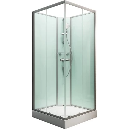 Schulte Komplettduschkabine Korfu II Alu-Natur Hellgrün 89x89x202 Cm 4 Schulte Komplettduschkabine Korfu II Alu-Natur Hellgrün 89x89x202 Cm – Bild 2