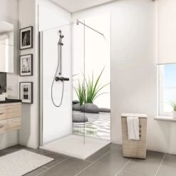 Schulte ExpressPlus Duschrückwand DecoDesign "Zen Steine & Gras" 210 X 90 Cm