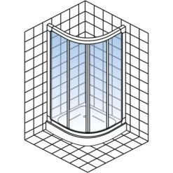 Schulte ExpressPlus Runddusche Kristall/Trend II 4-tlg. Chromoptik 80x80cm -Badezimmergeschäft 32020 2053 4060991038129 5