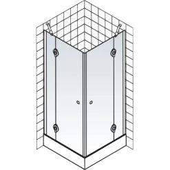 Schulte ExpressPlus Eckeinstieg 4-tlg. MasterClass Chromoptik 80x80x200cm -Badezimmergeschäft 32020 2053 4060991038341 5