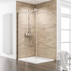 Schulte MasterClass Walk In 5 Chromoptik Echtglas Klar Hell Anschlag Rechts