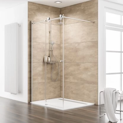 Schulte MasterClass Walk In 5 Chromoptik Echtglas Klar Hell Anschlag Links 3 Schulte MasterClass Walk In 5 Chromoptik Echtglas Klar Hell Anschlag Links