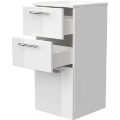 Posseik Midischrank 35,2 Cm Weiß Hochglanz -Badezimmergeschäft 33 4873 PMS075CM000101DE 2
