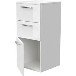 Posseik Midischrank 35,2 Cm Weiß Hochglanz -Badezimmergeschäft 33 4873 PMS075CM000101DE 3