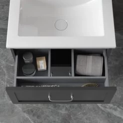 Randal Waschbeckenunterschrank Drome 2 Schubladen 60 Cm Schwarz Griffe Silbern 14 Randal Waschbeckenunterschrank Drome 2 Schubladen 60 Cm Schwarz Griffe Silbern -Badezimmergeschäft 36537951591 11023100 CU 04