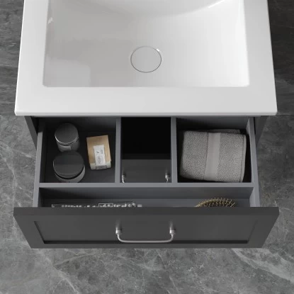 Randal Waschbeckenunterschrank Drome 2 Schubladen 60 Cm Schwarz Griffe Silbern 7 Randal Waschbeckenunterschrank Drome 2 Schubladen 60 Cm Schwarz Griffe Silbern – Bild 5