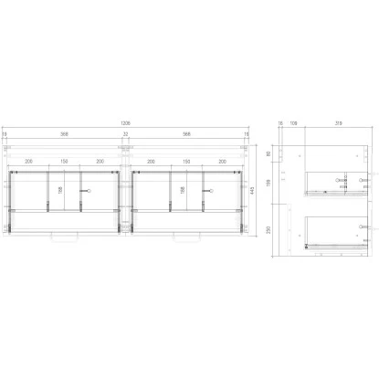 Randal Waschbeckenunterschrank Drome 4 Schubladen 120 Cm Schwarz Griffe Silbern 6 Randal Waschbeckenunterschrank Drome 4 Schubladen 120 Cm Schwarz Griffe Silbern – Bild 4