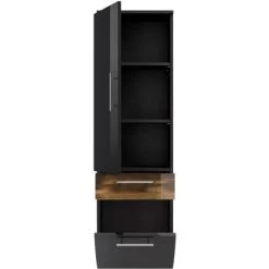 Posseik Hochschrank 40 Cm Salona Anthrazit-Walnuss -Badezimmergeschäft 3722170 4873 4