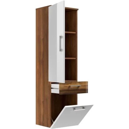 Posseik Hochschrank 40 Cm Rima Walnuss-Weiß 4 Posseik Hochschrank 40 Cm Rima Walnuss-Weiß – Bild 2