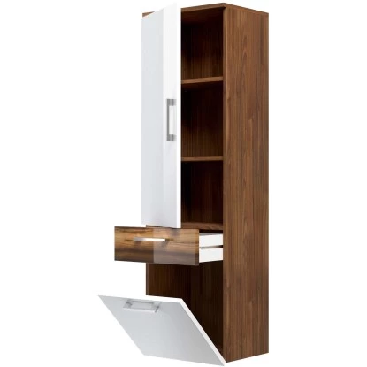 Posseik Hochschrank 40 Cm Rima Walnuss-Weiß 6 Posseik Hochschrank 40 Cm Rima Walnuss-Weiß – Bild 4