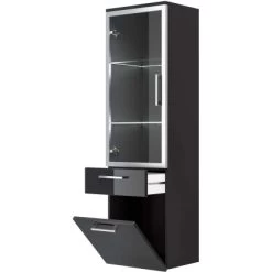 Posseik Hochschrank 40 Cm Rima Anthrazit Mit Glasböden -Badezimmergeschäft 3725926 4873 5