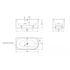 Ottofond Badewanne Mince Corner XS Rechts 155 Cm X 80 Cm Weiß -Badezimmergeschäft 4005489137007 3209 S 04