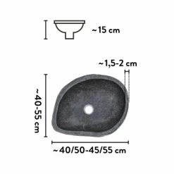 Baliv Aufsatzwaschbecken WBA-7030 Oval 40 Cm X 50 Cm -Badezimmergeschäft 4007873411489 VM01 170621